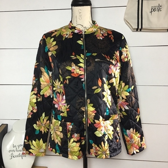 Vintage 80s Spenser Jeremy Silk Floral bla… - Picture 2 of 8